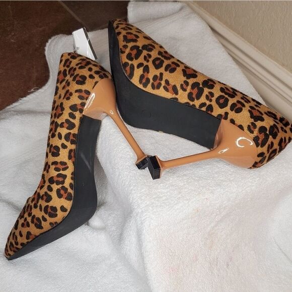 Cinak Shoes - Cinak leopard Print High Heels Dress Shoes